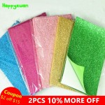 Happyxuan 10pcs/pack 20*30cm 1.8mm Self-adhesive Glitter EVA Foam Sheet Gold powder Kid DIY Handmade Craft Material Sponge Paper