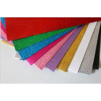 Happyxuan 10pcs/pack 20*30cm 1.8mm Self-adhesive Glitter EVA Foam Sheet Gold powder Kid DIY Handmade Craft Material Sponge Paper