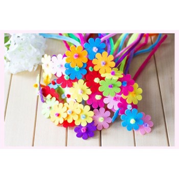 4pcs children DIY handmade EVA flower toys/ Kids adult hair root EVA  Carnation with Flowerpot educational toys, free shipping