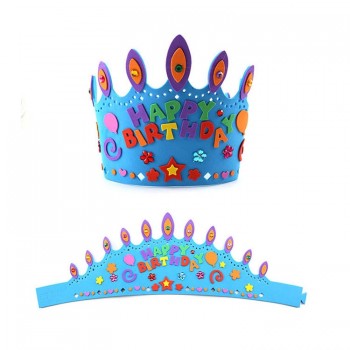 6pcs Children EVA sticker Crown Handmade Toy Kids DIY Birthday Hat Stickers Kindergarten Supply Educational Craft Toy