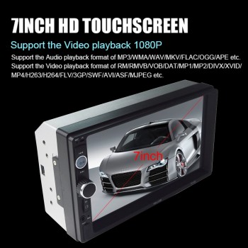 autoradio 2 din General Car Models 7 LCD Touch Screen Bluetooth car radio player car audio Rear View Camera mirror link 7010b