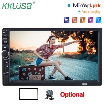 2 din autoradio 7 inch touch screen car radio bluetooth android mirror link rear view camera charger  2din car Multimedia player