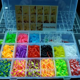 1500pcs Rubber Loom Bands Box DIY Weaving Set Creative Bracelet Machine Kit Girls Gift Rezinochki Children Kids toys for 8 years