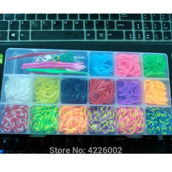 1500pcs Rubber Loom Bands Box DIY Weaving Set Creative Bracelet Machine Kit Girls Gift Rezinochki Children Kids toys for 8 years
