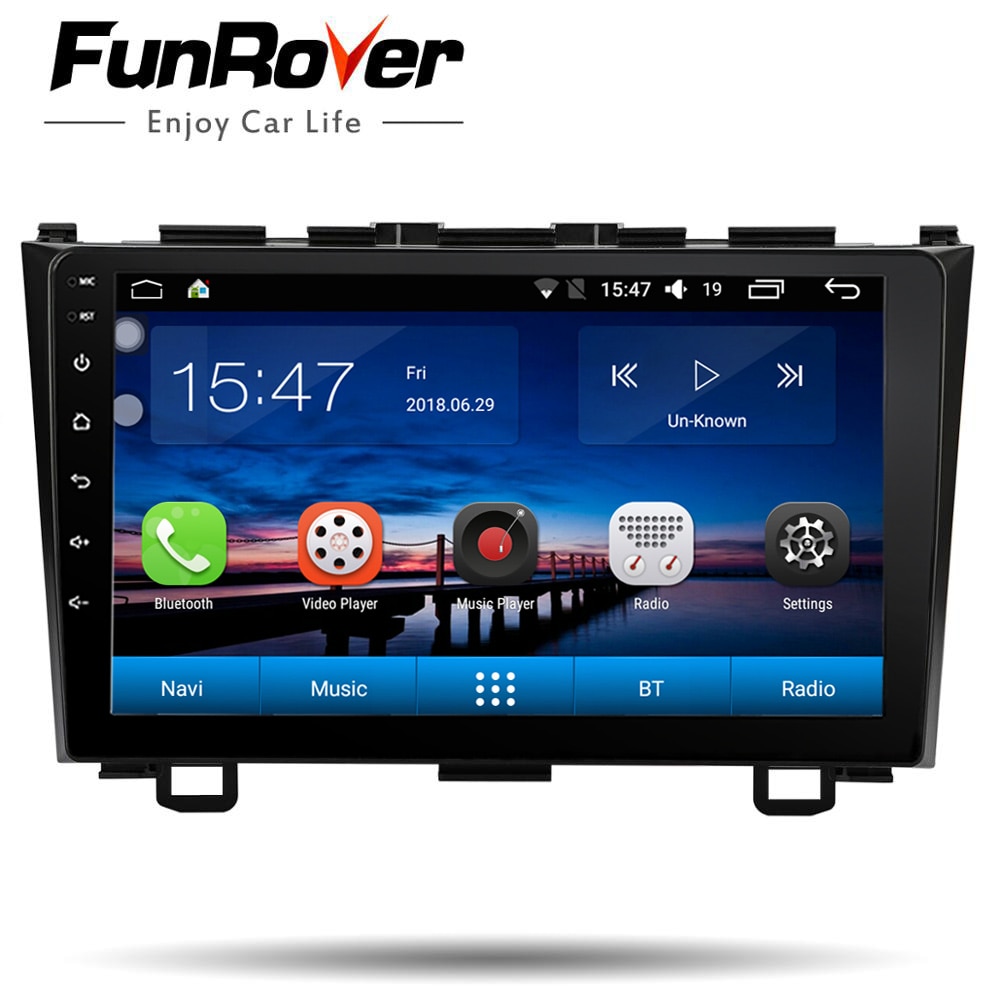 Funrover Car Radio Multimedia Player 2 din 9Android 8.0 Auto DVD Radio navigation for Honda CRV 2006-2011 stereo wifi navi gps