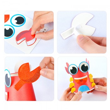12pcs Children 3D DIY handmade paper cups sticker material kit / Whole set Kids kindergarten school art craft educational toys