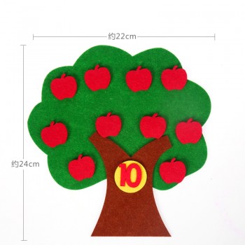 nonwoven apple trees 1-10 digital kindergarten math area toys self-made Number Puzzle Kit materials for children BS83