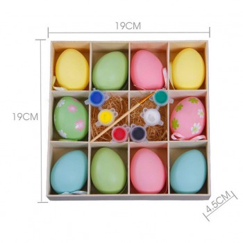 Easter Eggs + Pigment Set + Wooden Box DIY Hand Craft Decoration Educational Toys Easter Gift for Children Kids Toddler