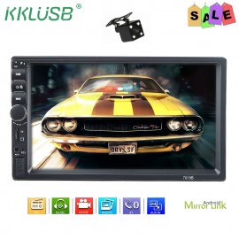 7018b radio car 2 din 7 Touch Screen bluetooth car radio auto mp5 player usb aux in TF autoradio rear view camera with frame