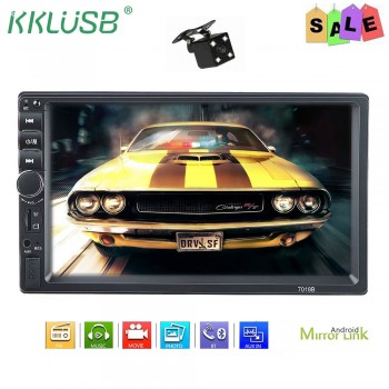 7018b radio car 2 din 7 Touch Screen bluetooth car radio auto mp5 player usb aux in TF autoradio rear view camera with frame