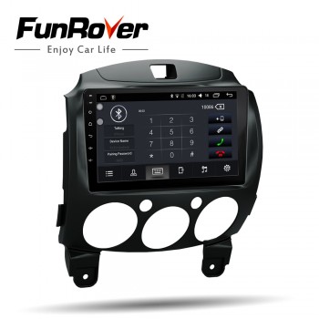 Funrover 9android 8.0 2 din car dvd multimedia player for MAZDA 2 mazda 2 2007-2014 car radio gps navigation system stereo wifi