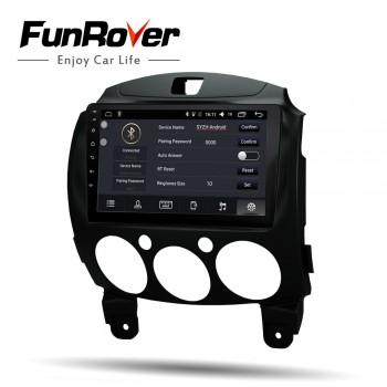 Funrover 9android 8.0 2 din car dvd multimedia player for MAZDA 2 mazda 2 2007-2014 car radio gps navigation system stereo wifi