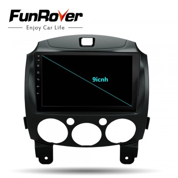 Funrover 9android 8.0 2 din car dvd multimedia player for MAZDA 2 mazda 2 2007-2014 car radio gps navigation system stereo wifi
