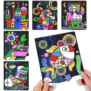 Color Glitter Paper Magic Art Painting Drawing Toys Kids Coloring DIY Crafts Learning Education Color Art Painting Card