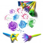 4Pcs/set Flower Stamp Sponge Paint Brush Toys Handle Seal Sponge Brushes Kids Children Drawing DIY Painting Graffiti Stamps Toys
