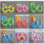 5pcs Children Carton Animals  EVA Sticker Glasses DIY Craft Toy Kids Birthday Gift Educational Craft Toy Kindergarten Supply