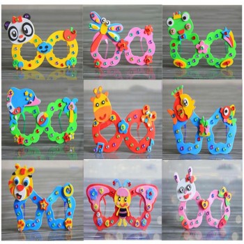 5pcs Children Carton Animals  EVA Sticker Glasses DIY Craft Toy Kids Birthday Gift Educational Craft Toy Kindergarten Supply