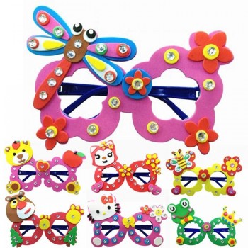 5pcs Children Carton Animals  EVA Sticker Glasses DIY Craft Toy Kids Birthday Gift Educational Craft Toy Kindergarten Supply