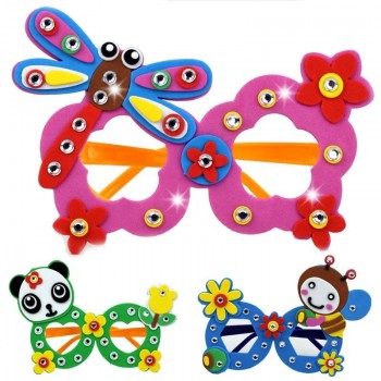 5pcs Children Carton Animals  EVA Sticker Glasses DIY Craft Toy Kids Birthday Gift Educational Craft Toy Kindergarten Supply