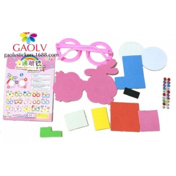 5pcs Children Carton Animals  EVA Sticker Glasses DIY Craft Toy Kids Birthday Gift Educational Craft Toy Kindergarten Supply