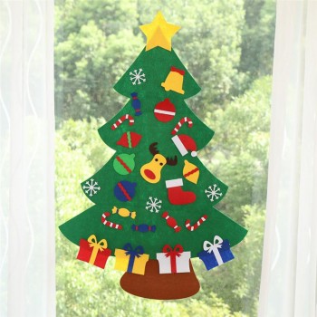 1 Set of DIY Christmas Tree Funny Magic Creative Felt Puzzle Decoration for Christmas Playing Party 70x0.05x95cm