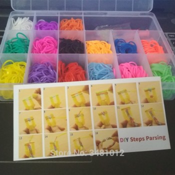 1500pcs Rubber Bands Loom DIY set Handmade Girls Gift Weaving Tool box Silicone braided Bracelet Kit Kids Toys for Children 5 7
