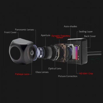 HD Real 170 Degree Angle Fisheye Lens Dynamic Trajectory Parking Line Car Rear View Reverse Backup Camera For Parking Monitor