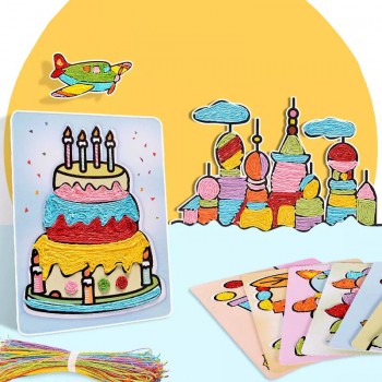 Kindergarten Rope Paste Painting Creative DIY Set Handmade Crafts Toy Early Educational Kids Child Children Toys Gift Present