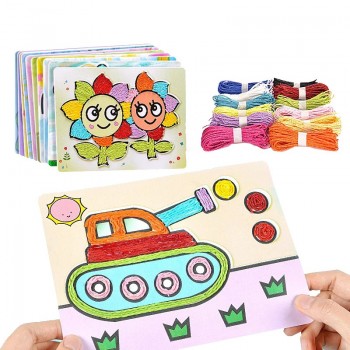 Kindergarten Rope Paste Painting Creative DIY Set Handmade Crafts Toy Early Educational Kids Child Children Toys Gift Present