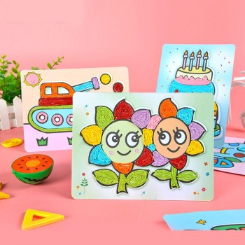 Kindergarten Rope Paste Painting Creative DIY Set Handmade Crafts Toy Early Educational Kids Child Children Toys Gift Present