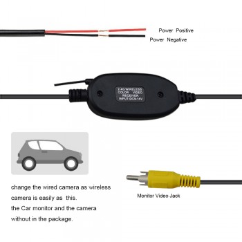 2.4 Ghz Wireless Rear View Camera RCA Video Transmitter amp; Receiver Kit for Car Rearview Monitor FM Transmitter amp; Receiver