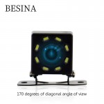 Besina 8 LEDs Night Vision Car Rear View Camera Universal Reverse Backup Parking Camera Waterproof 170 Wide Angle HD Color Image
