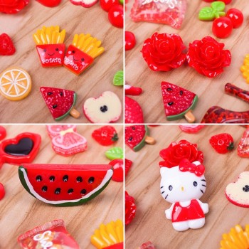100 Pcs Slime Charms Mixed Mermaid ,Fruits,Candy and Sweets Resin Slime Beads for DIY Crafts Slime Supplies for Kids Christmas
