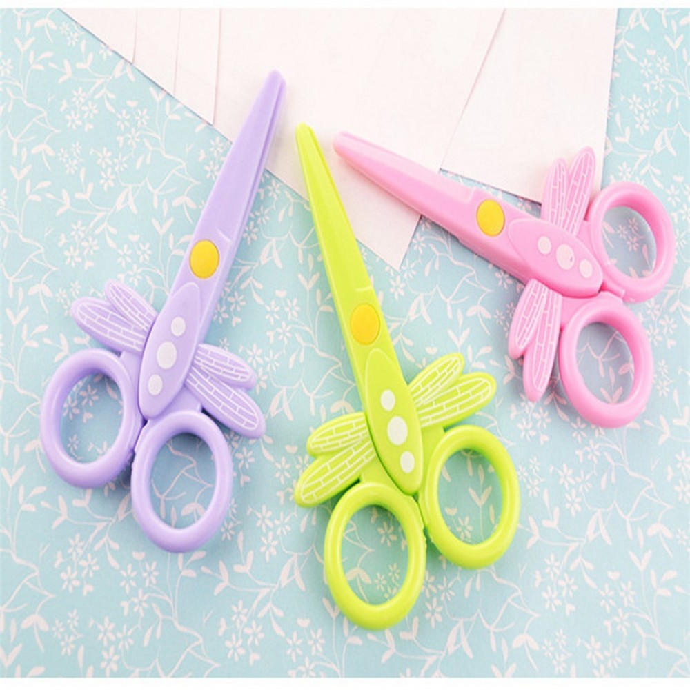2018 New Fashion Gifts For Child Quality Safety scissors Paper cutting Plastic scissors Childrens handmade toy Drop Shipping L*