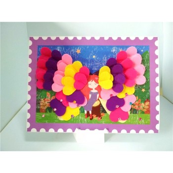 Happyxuan 6 Pictures/set Non-woven Felt Crafts Kids Sticker DIY Creative Girl Toy Children Handicraft Art Material Birthday Gift