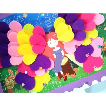 Happyxuan 6 Pictures/set Non-woven Felt Crafts Kids Sticker DIY Creative Girl Toy Children Handicraft Art Material Birthday Gift