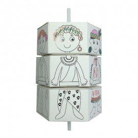 Kids Paper 3D Puzzle DIY Colour Rotation Change Clothes Paper Doll Kits Toys Creative Handcraft Creative Gifts FOR girls amp; boys