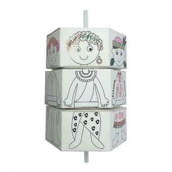 Kids Paper 3D Puzzle DIY Colour Rotation Change Clothes Paper Doll Kits Toys Creative Handcraft Creative Gifts FOR girls amp; boys