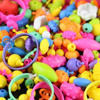 (1005Pcs beads)New cordless pop string beads educational toys diy handmade beads plastic girl gift toys