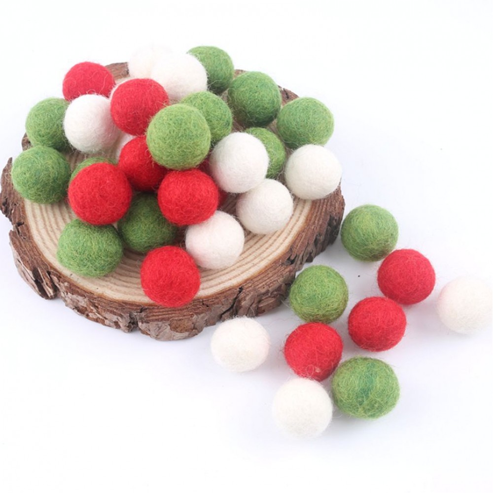 50pcs 2cm Colorful Wool Ball Christmas DIY Decoration Felt Ball Handmade DIY Baby Toys Christmas Color Pure Wool Wear Beads