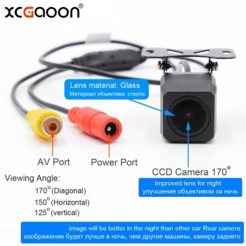XCGaoon Metal CCD HD Car Rear View Camera Night Version Waterproof Wide Angle Backup Camera Parking Reversing Assistance