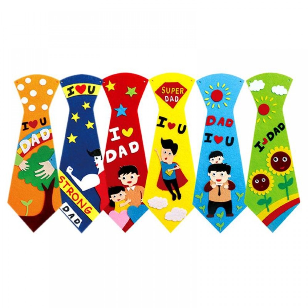 Creative Crafts DIY Ties Kids Handmade Educational Toys Fathers Day Gift Educational Toys Kids DIY Felt Fabric Craft