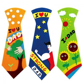 Creative Crafts DIY Ties Kids Handmade Educational Toys Fathers Day Gift Educational Toys Kids DIY Felt Fabric Craft