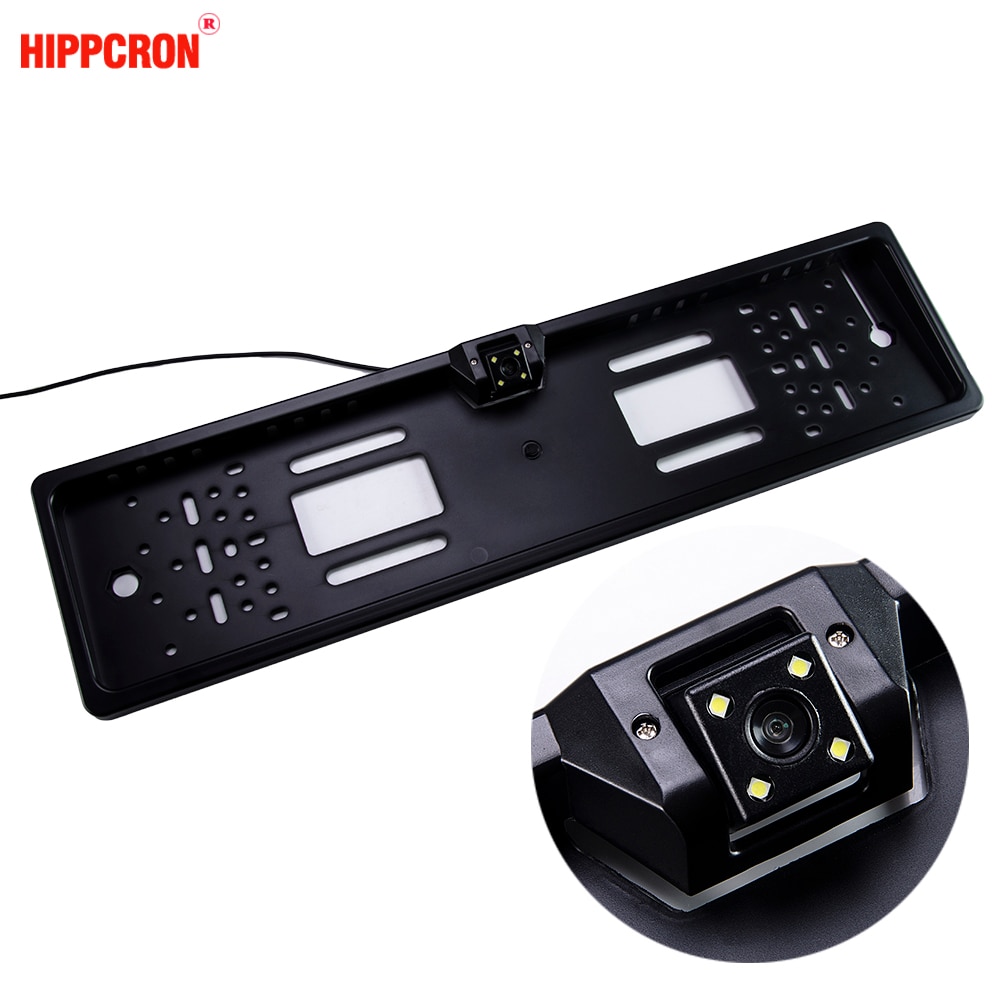 Hippcron Car Rear View Camera in EU European License Plate Frame Night Vision Waterproof Car Reverse Backup Parking