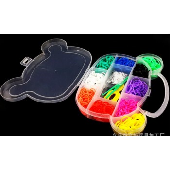 Animal Bear Boxed Rubber Elastic Loom Bands Barcelets Set Kids Girls Diy Gift Bracelets Rubber Bands to  Tool for Women