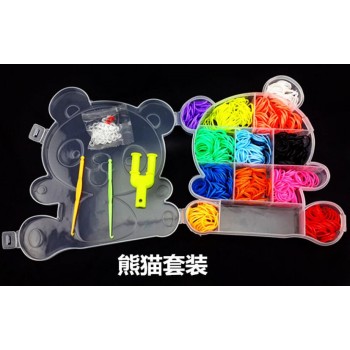 Animal Bear Boxed Rubber Elastic Loom Bands Barcelets Set Kids Girls Diy Gift Bracelets Rubber Bands to  Tool for Women