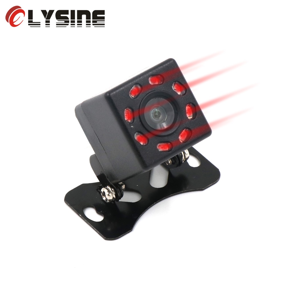 Olysine 8 LED IR Night Vision Back Camera Waterproof Backup Parking Camera  Universal Wide Angle Rearview Car Rear View Camera