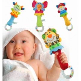 New Design Plush Baby Toy Animal Hand Bells Baby Rattle Toys High Quality Newbron Gift Animal Style Free Shipping BF01