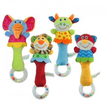 New Design Plush Baby Toy Animal Hand Bells Baby Rattle Toys High Quality Newbron Gift Animal Style Free Shipping BF01