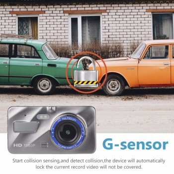 Dash Cam New Dual Lens Car DVR Camera Full HD 1080P 4 IPS Front+Rear Blue Mirror Night Vision Video Recorder Parking Monitor